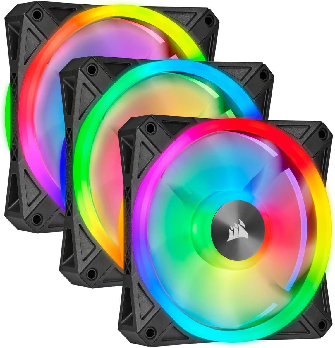 CORSAIR iCUE QL120 RGB 120mm PWM Triple Fan with Lighting Node CORE