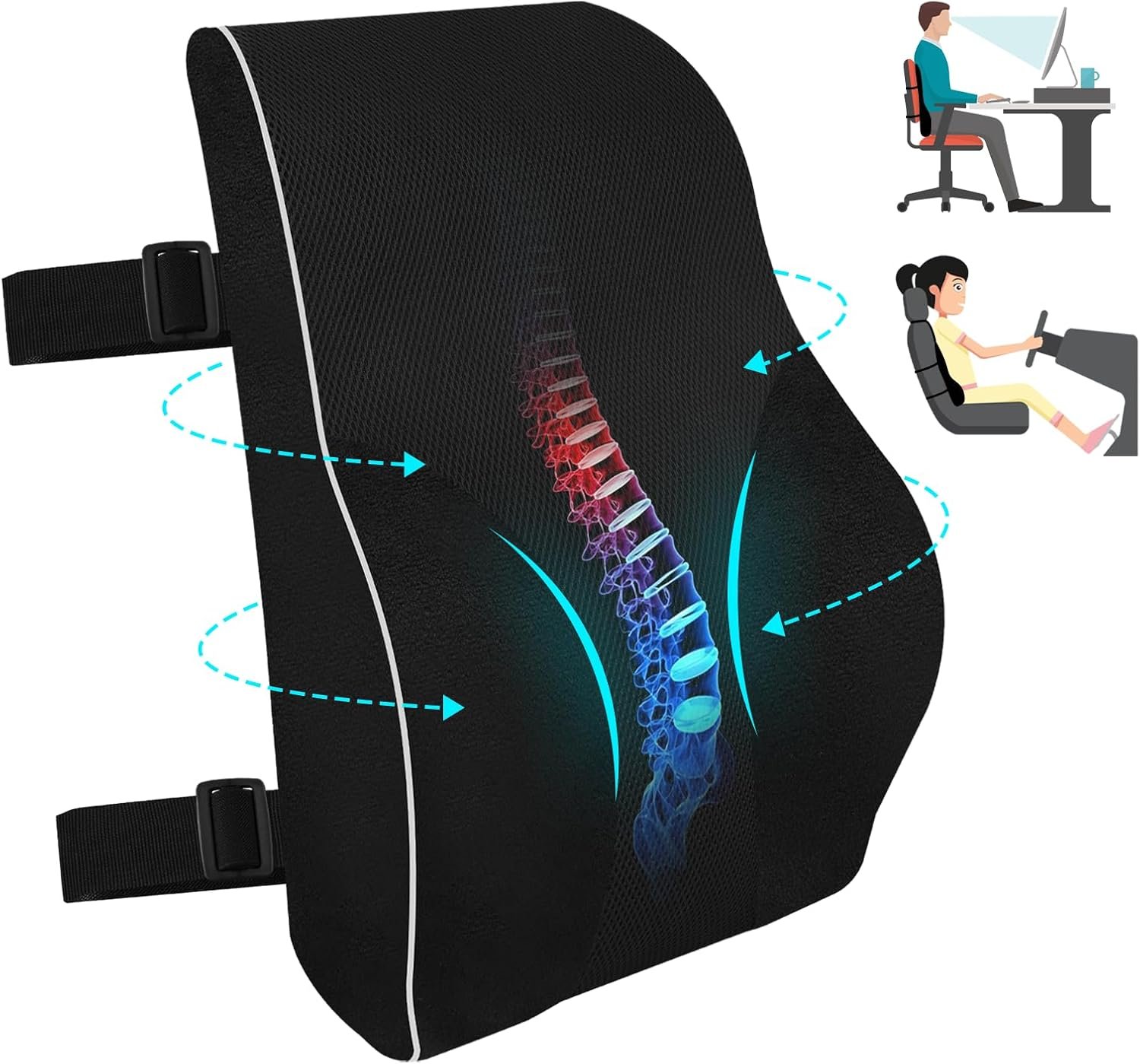 QUTOOL® Lumbar Support Pillow for Office Chair
